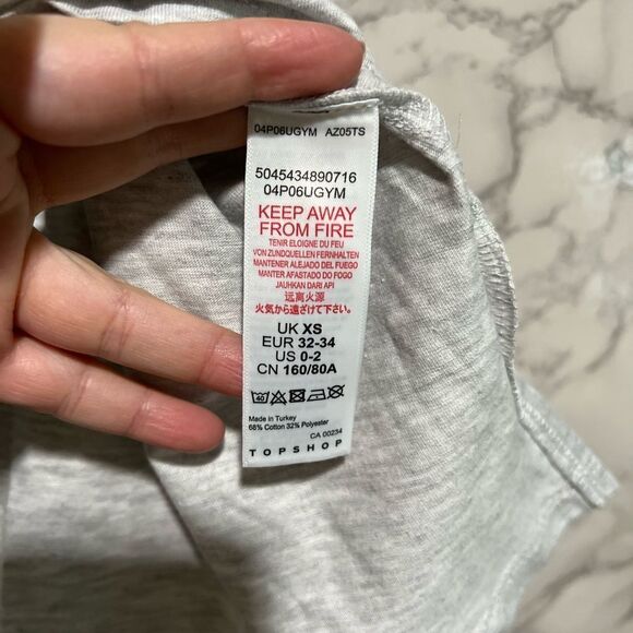 𝅺Topshop Tie Back tank Top sleeveless Heather Grey - Picture 2 of 10